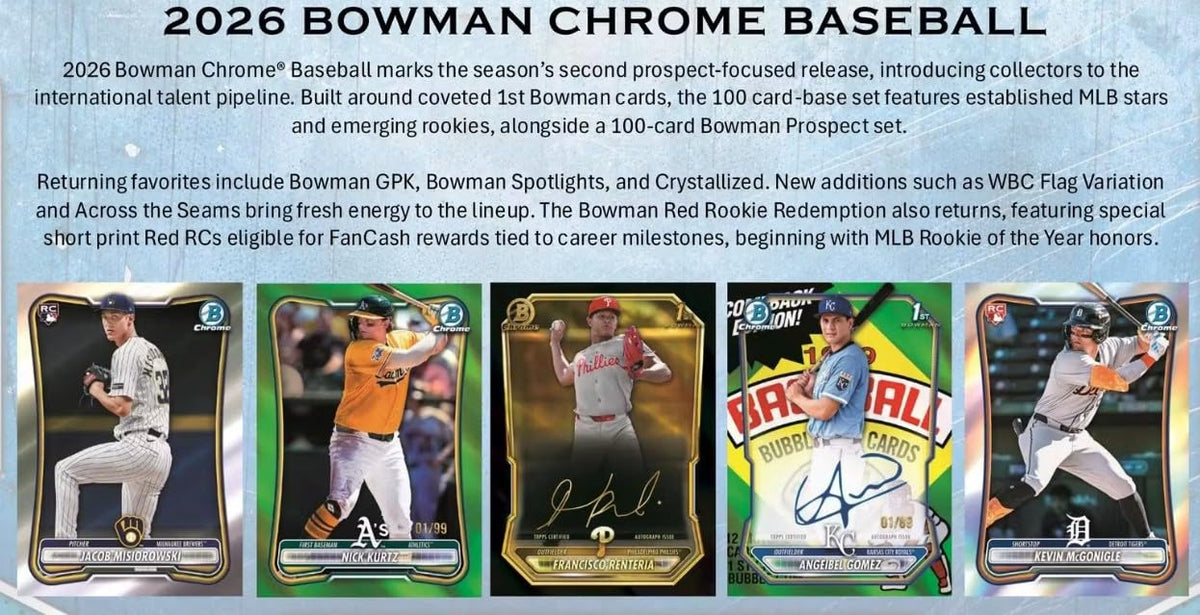 2026 Bowman Chrome Baseball Trading Card Mega Box D276227