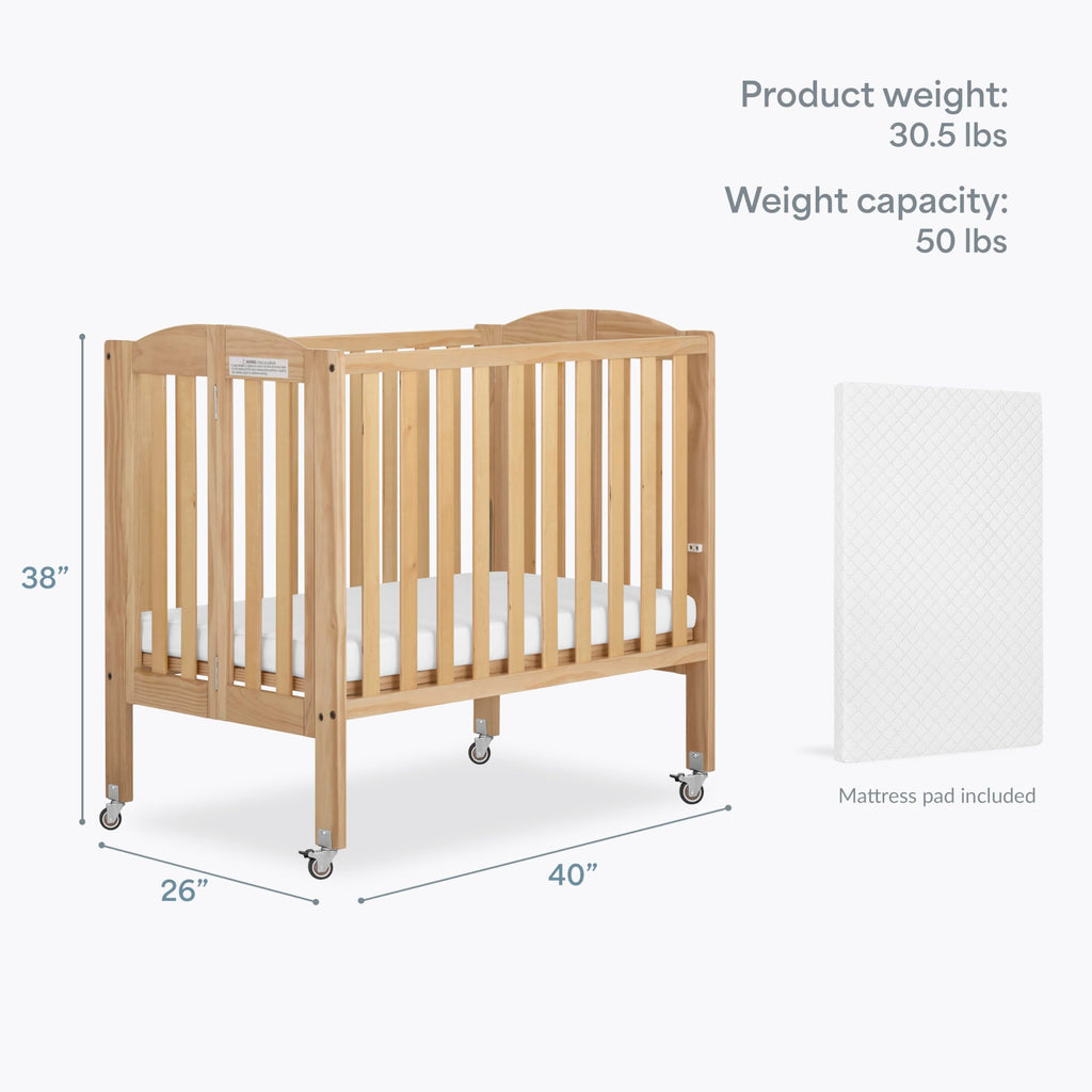2-in-1 Portable Mini Crib with Mattress G914