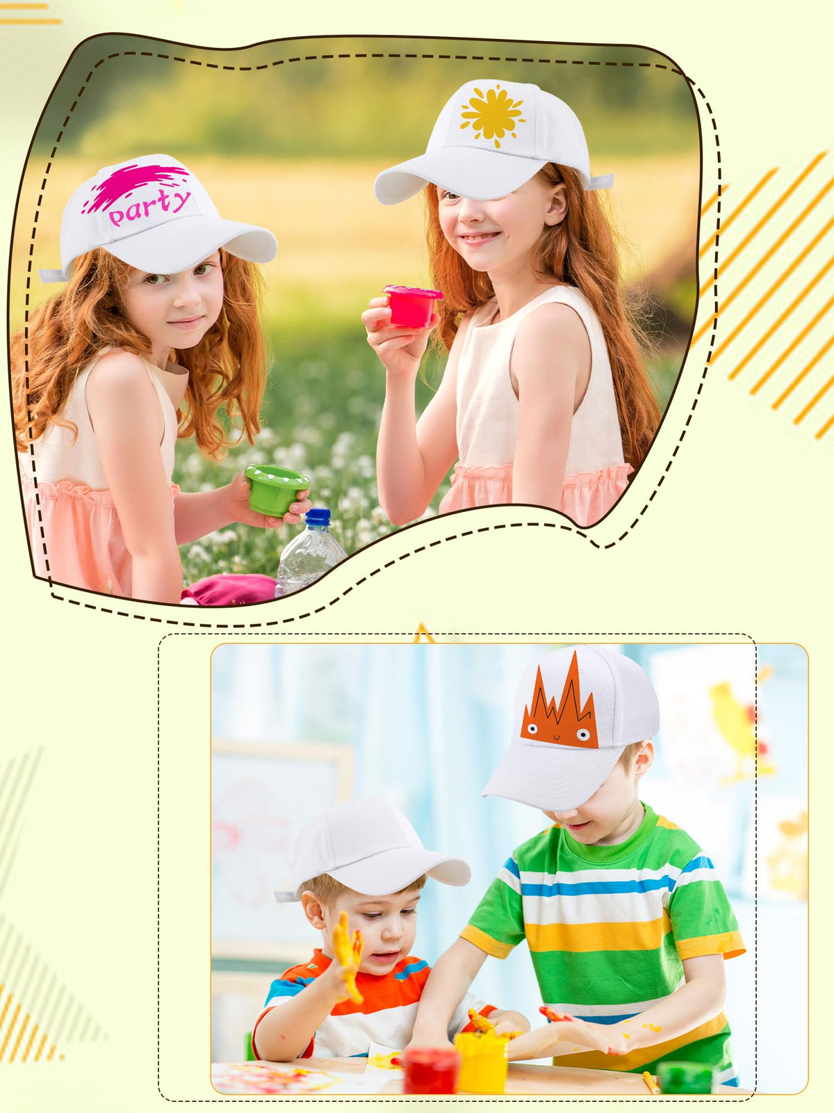 30 Pcs White Cotton Kids Baseball Cap A7497