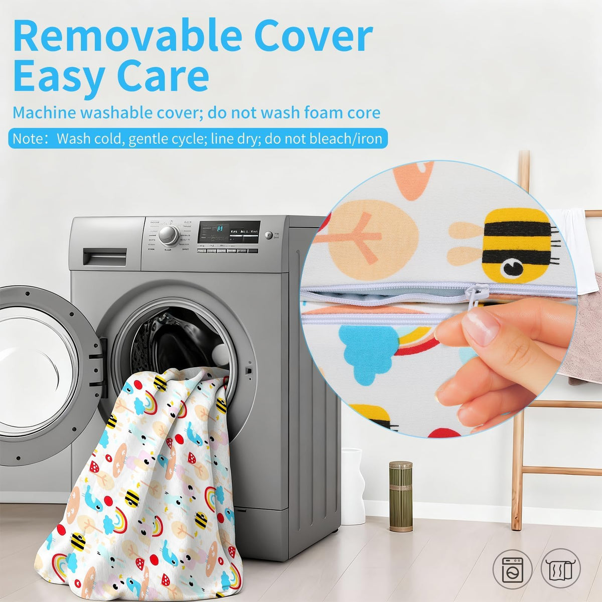 Trifold Pack and Play Mattress 38x26, Dual Sided Foldable Waterproof Washable Portable Crib Mattress Topper with Carry Bag P584