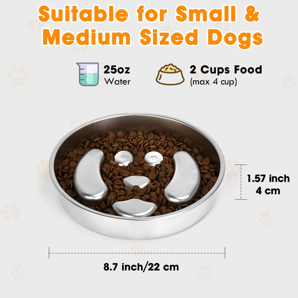 Stainless Steel 2 Pack Slow Feed Dog Bowl H64456