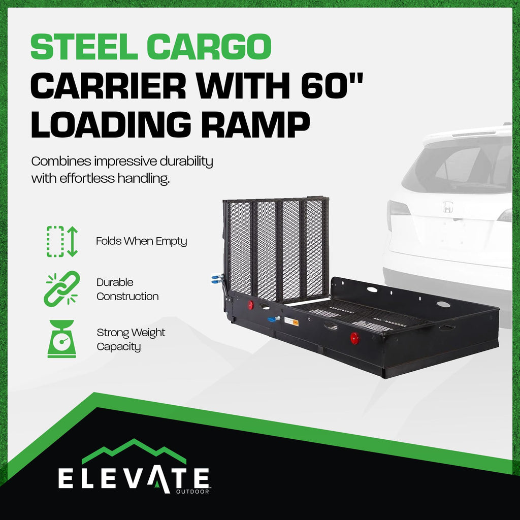 Folding Hitch Cargo Carrier with 60" Ramp K1364