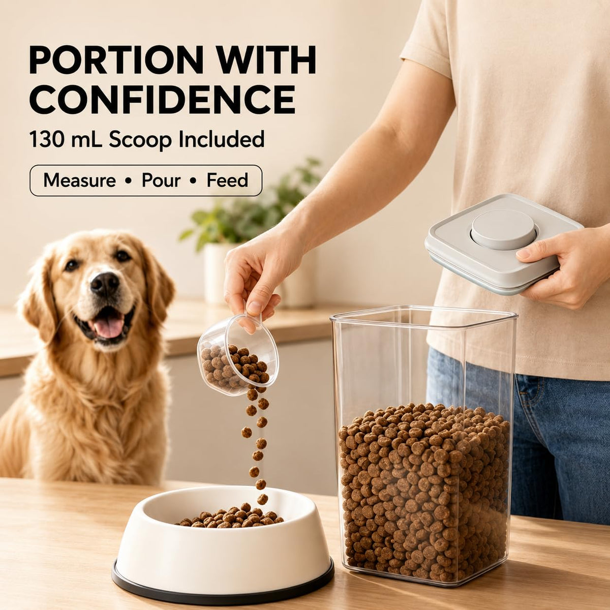Airtight Dog Food Storage Container with Scoop A79568