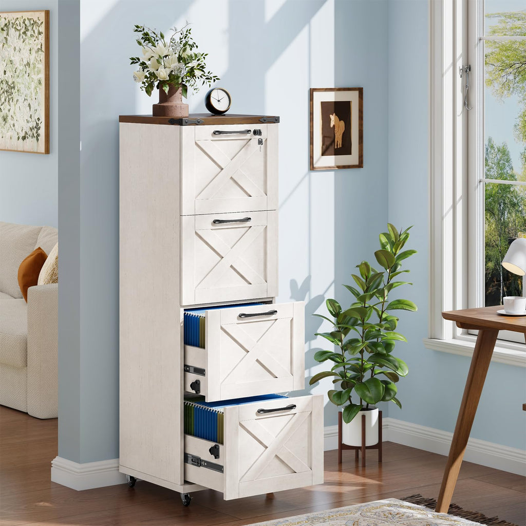 White 4 Drawer Filing Cabinet V58408