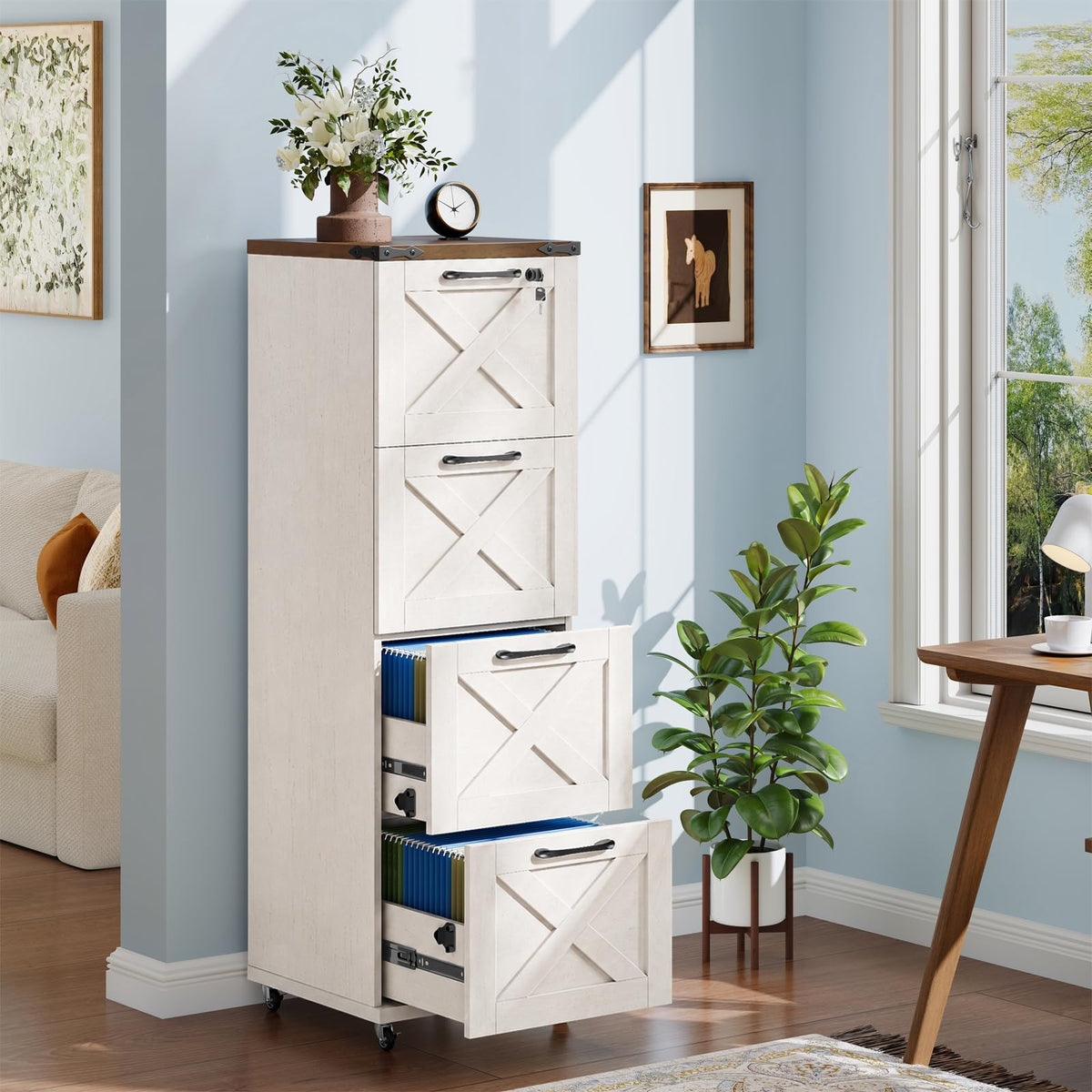 White 4 Drawer Filing Cabinet V58408