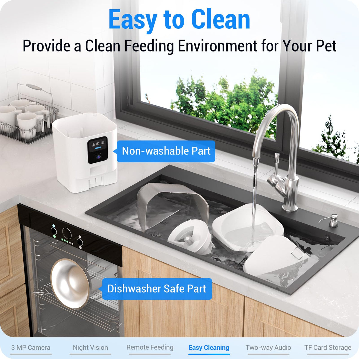 Automatic Cat Feeder with 2K Camera 5G WiFi 7L Z59417