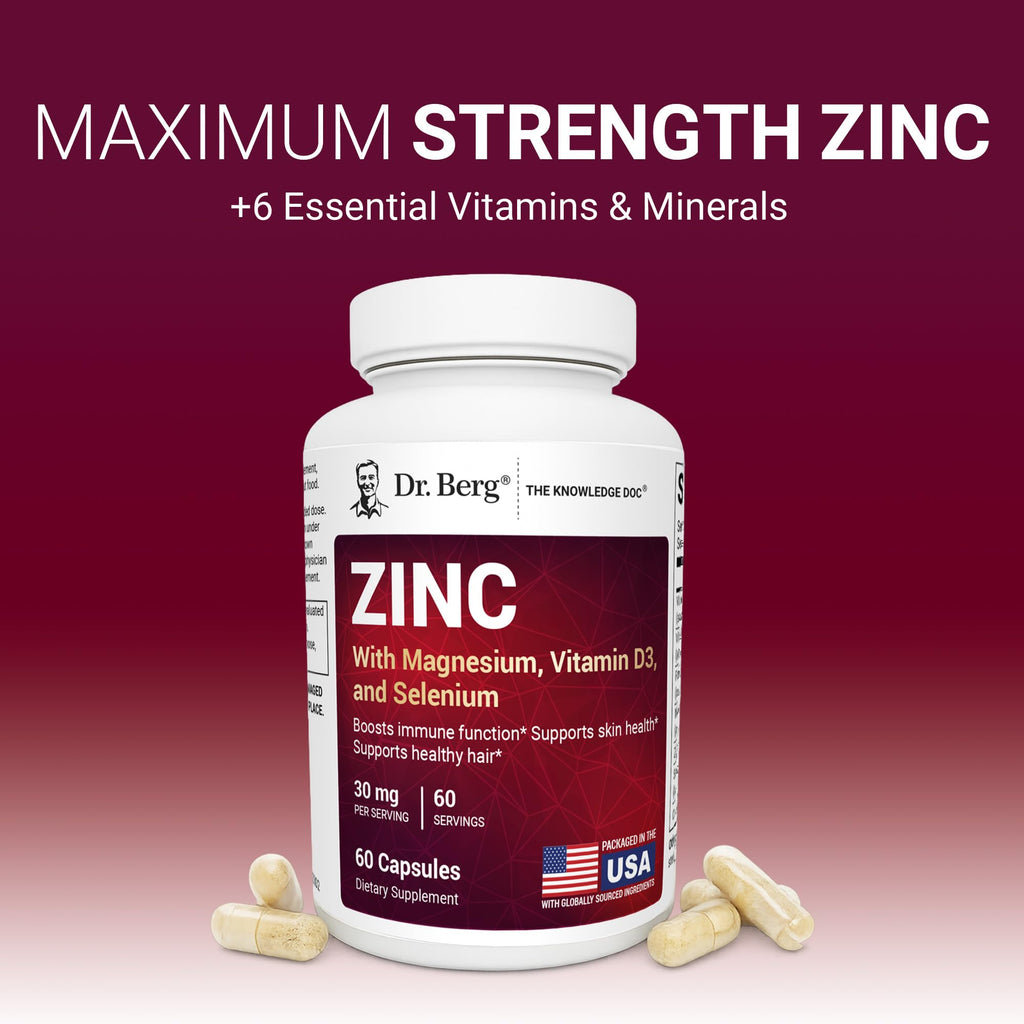 Zinc 30 mg 60 Capsules Chelated with Vitamin D & Selenium R295