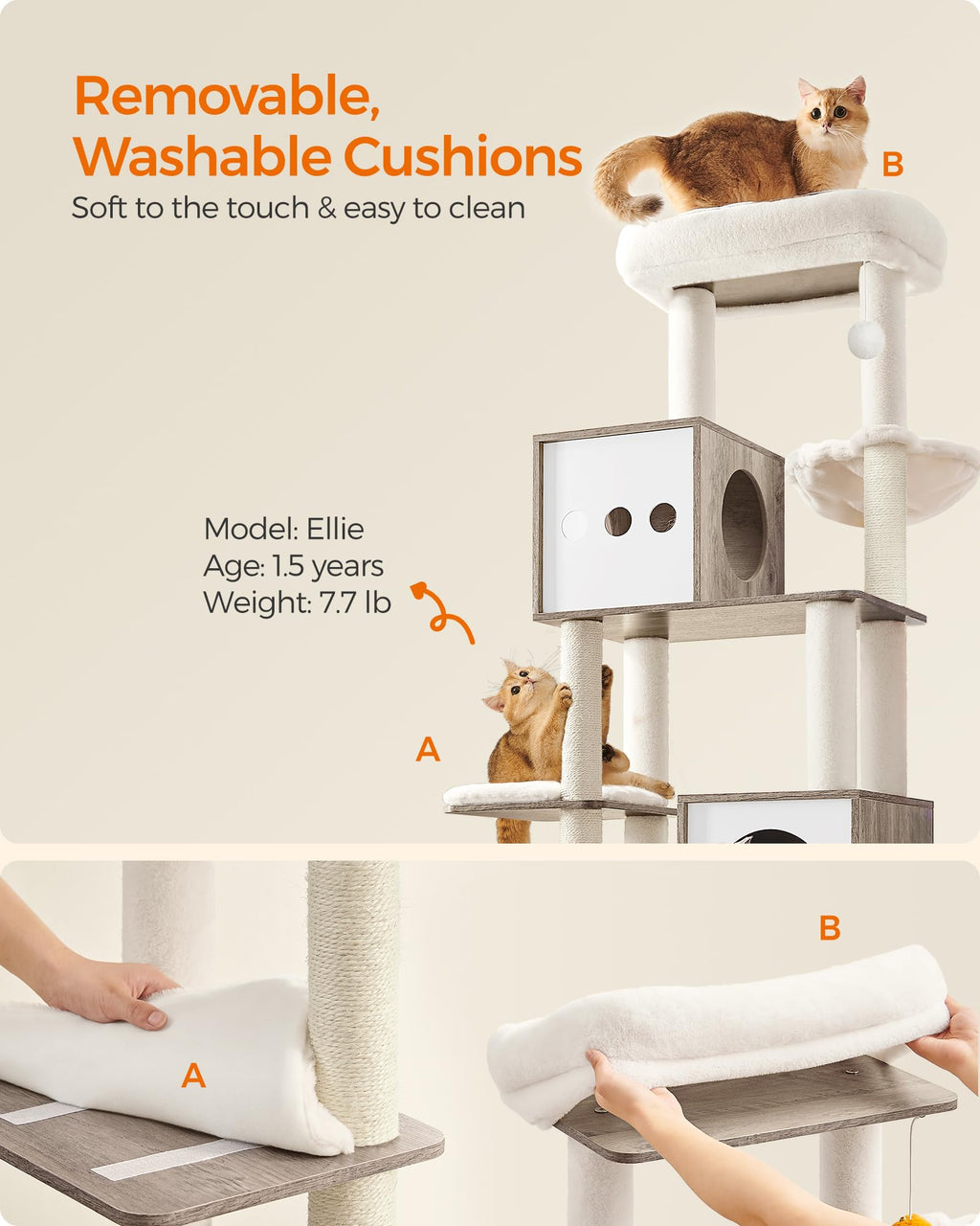70.1-Inch Tall Cat Tree with Litter Box Enclosure X216219