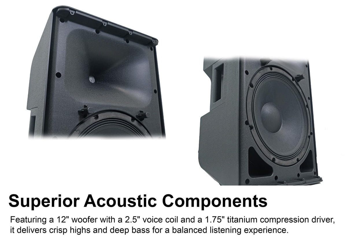 12" Powered DJ PA Speaker 2-Pack D359469