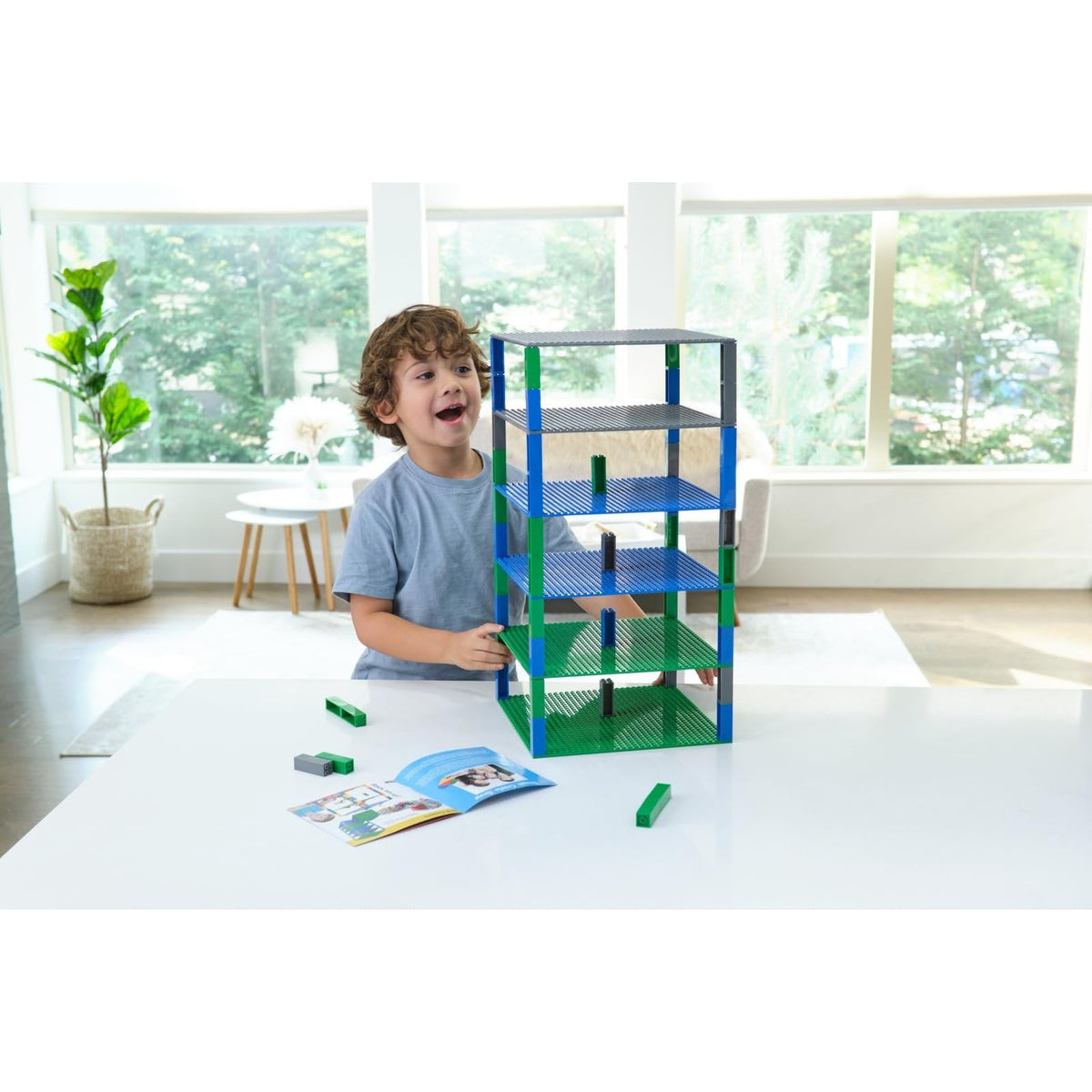 10 x 10 in 6 Baseplates with 50 Stackers Building Toy Blocks T2589