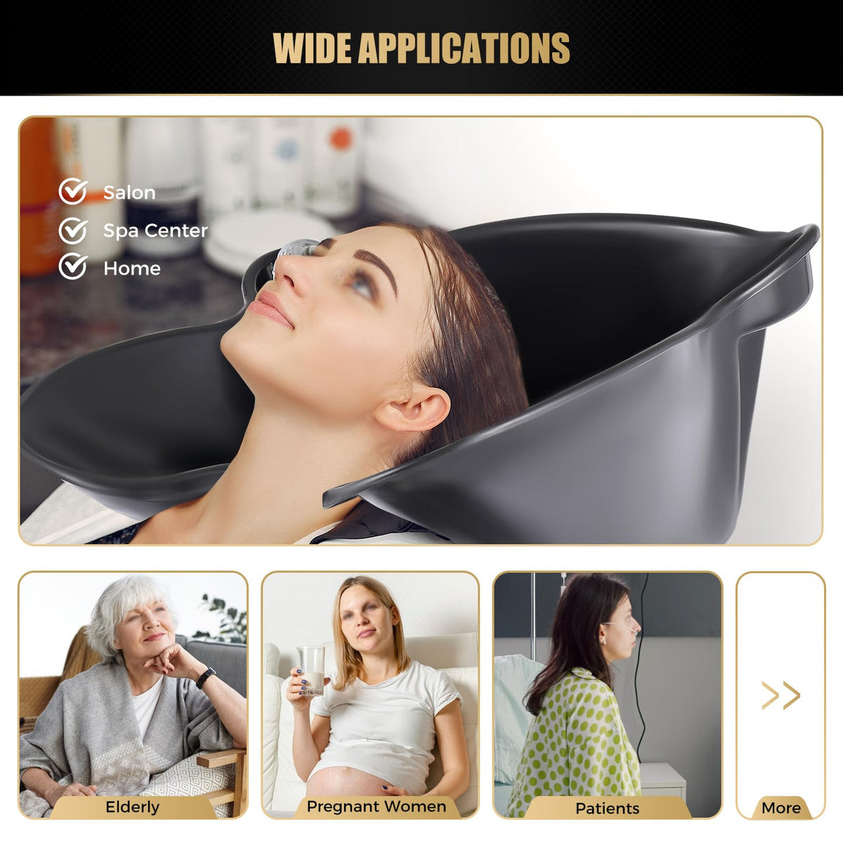 Portable Height Adjustable Shampoo Bowl with Electric Pump C550