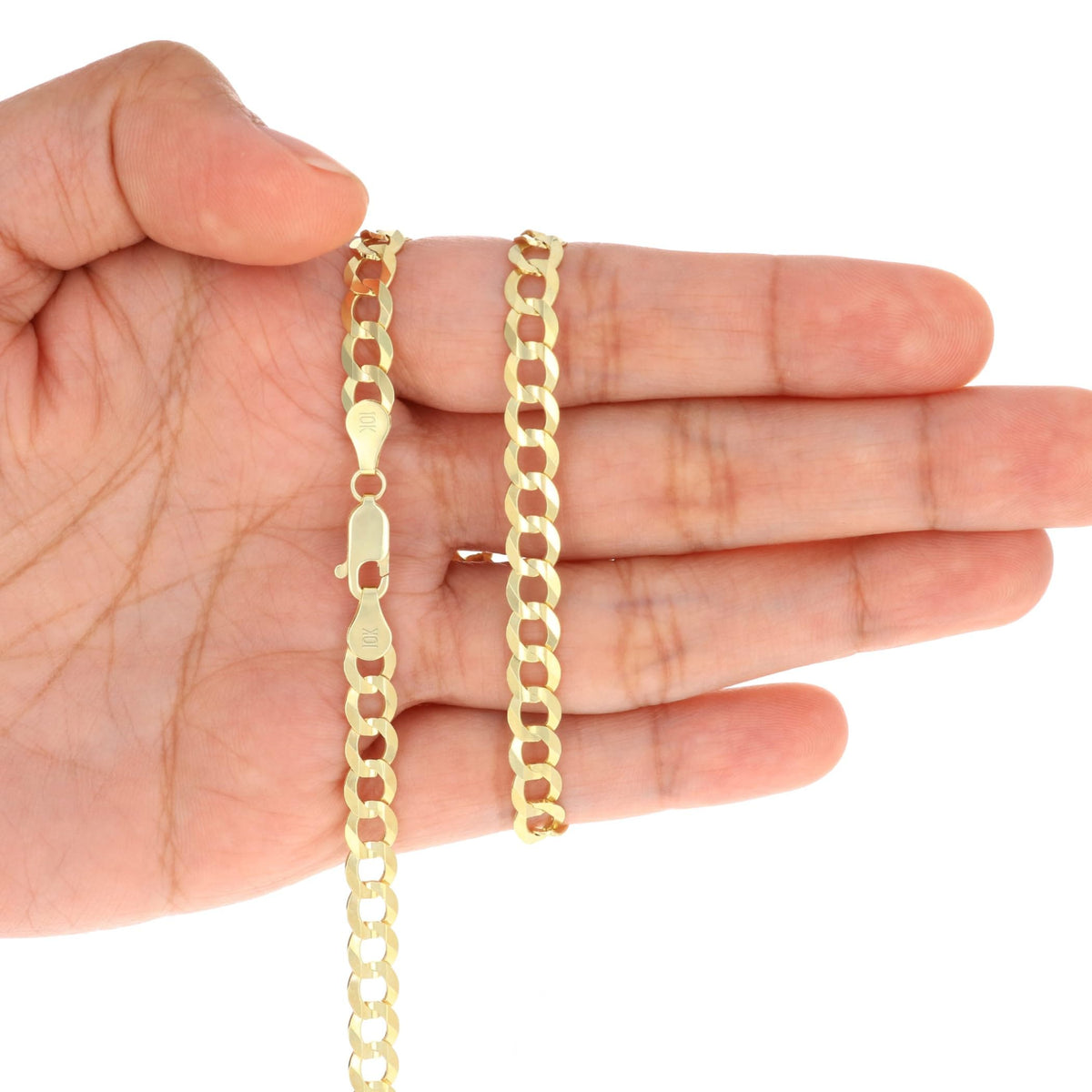 10k Yellow Gold Cuban Curb Link Chain Necklace Z8106