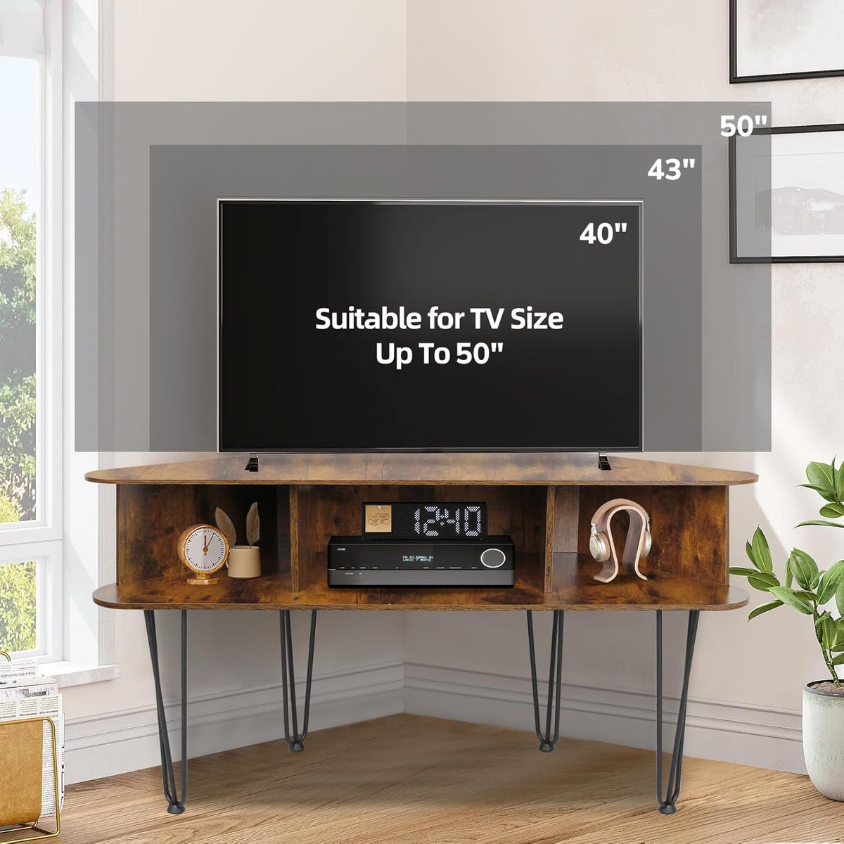 Corner TV Stand with Storage J3731