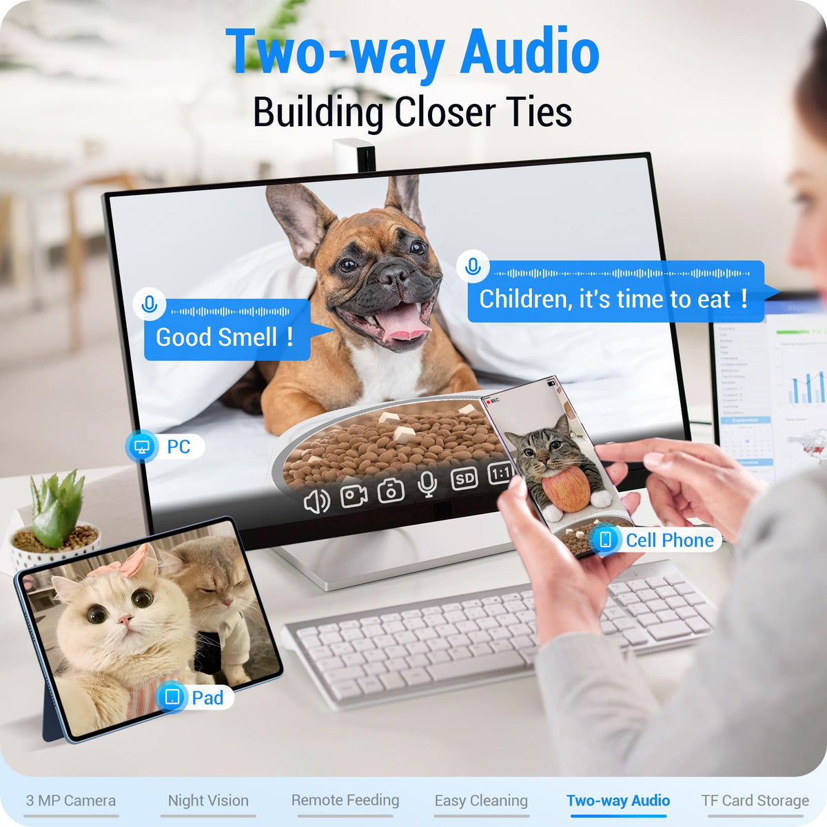 Automatic Cat Feeder with 2K Camera 5G WiFi 7L Z59417