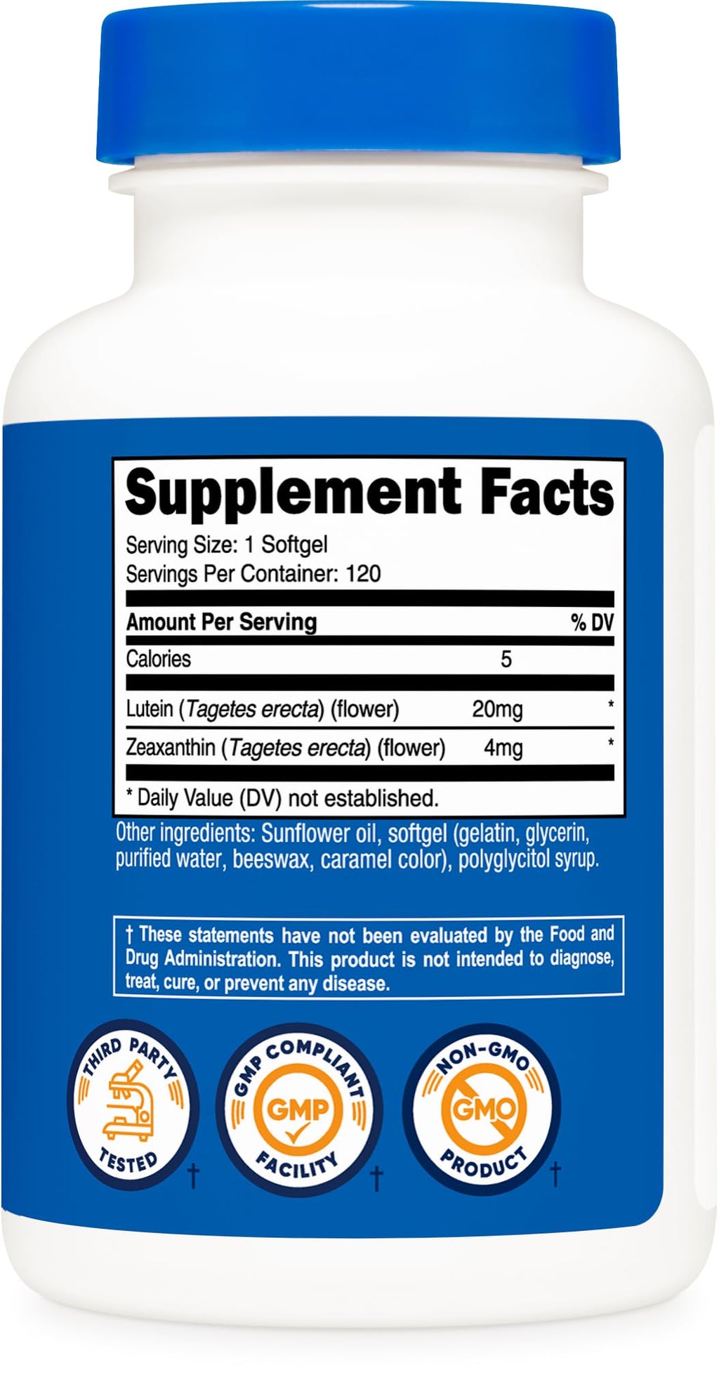 Zeaxanthin with Lutein 20mg 120 Softgels H107614