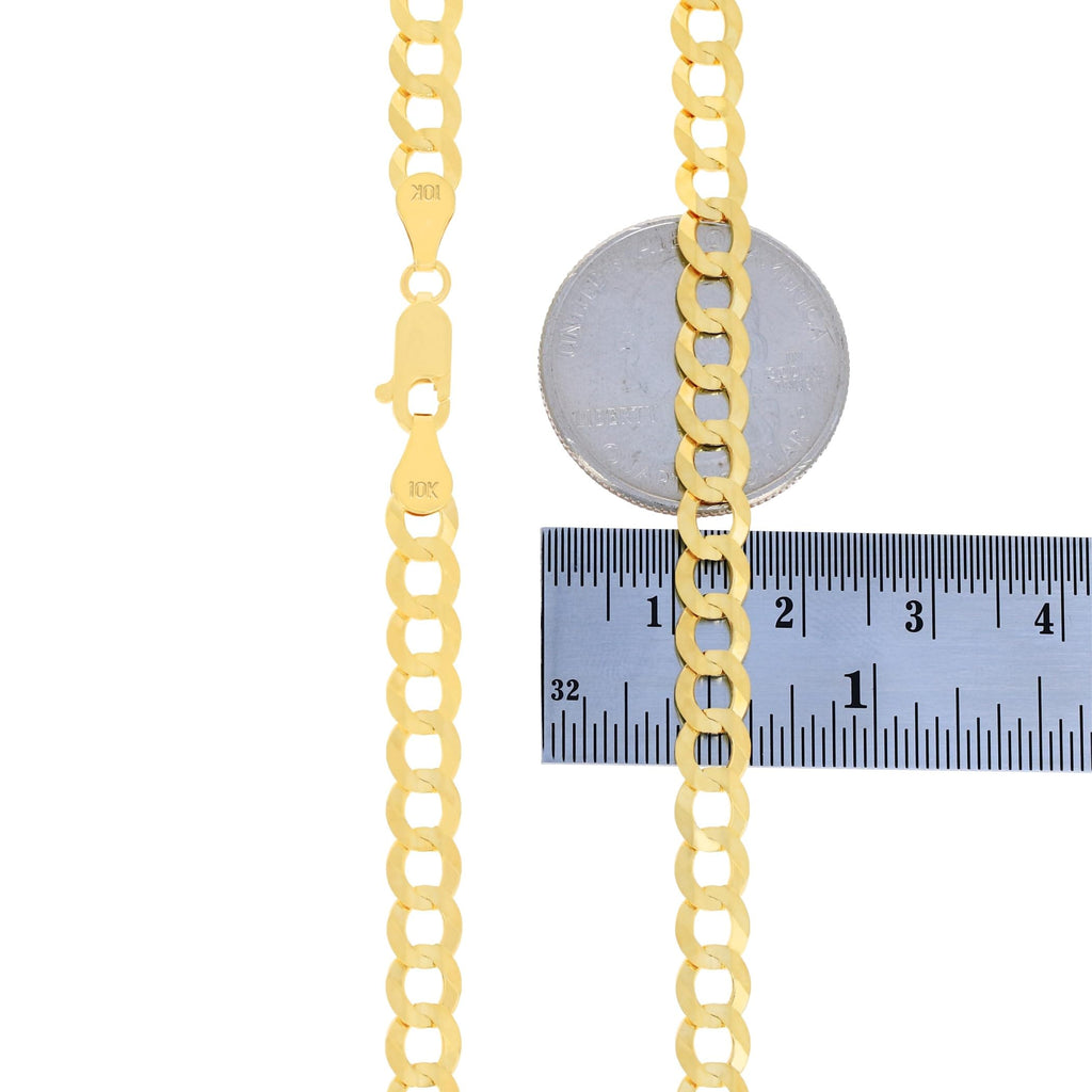 10k Yellow Gold Cuban Curb Link Chain Necklace Z8106