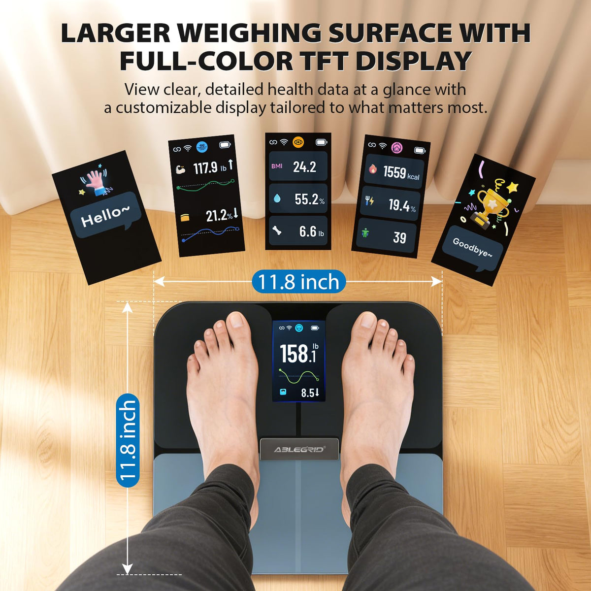 WiFi Smart Bathroom Scale 500 lb H288983