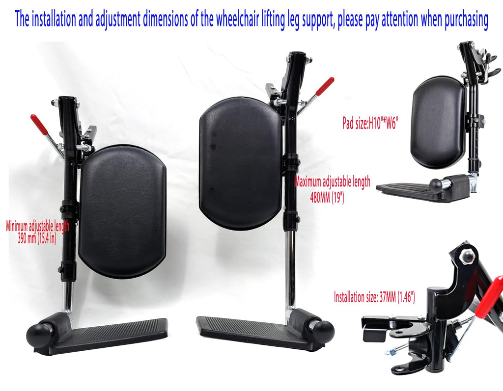 Wheelchair Elevating Leg Rests with Padded Calf Pad and Composite Footplates, 1 Pair F117