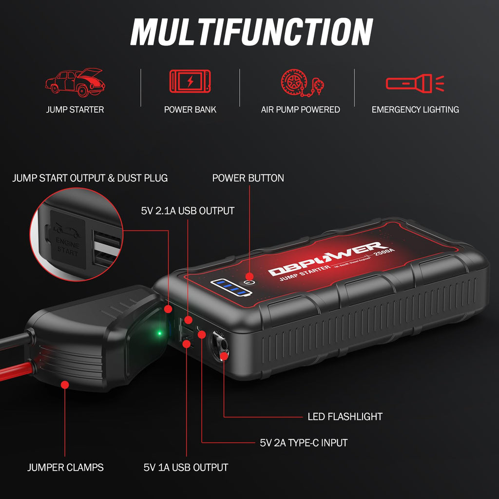 2500A Peak 74Wh Portable Car Jump Starter J976398