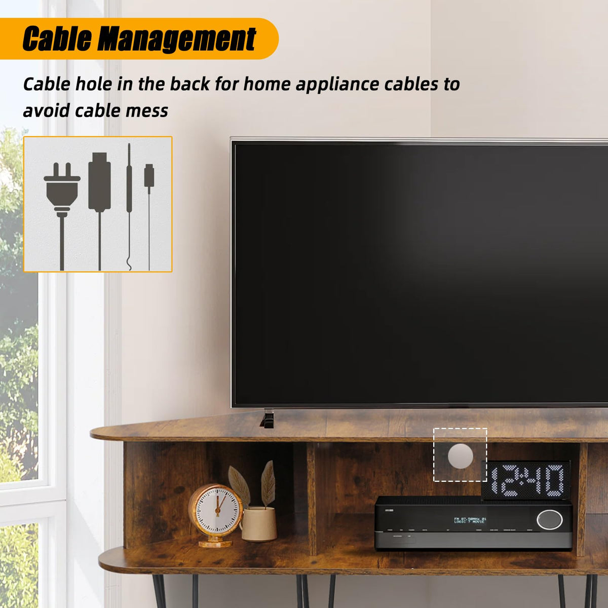Corner TV Stand with Storage J3731