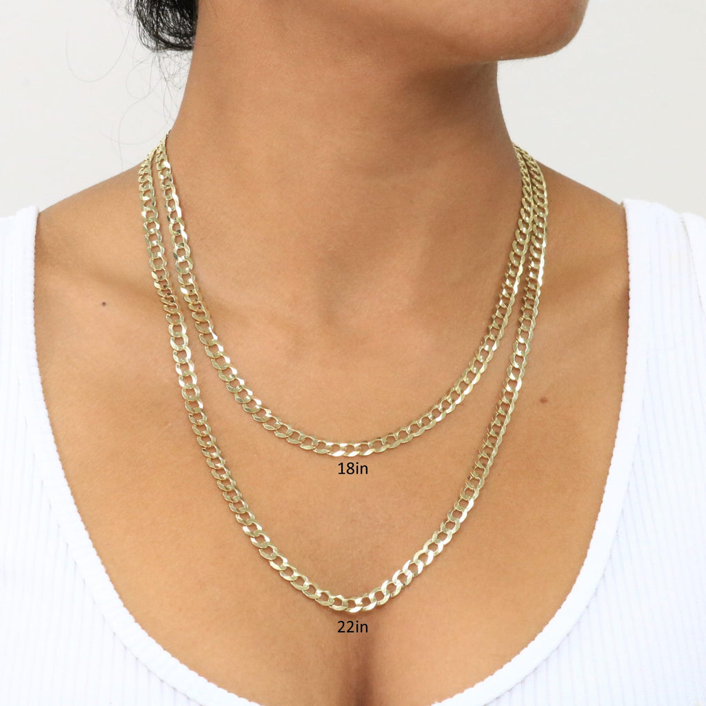10k Yellow Gold Cuban Curb Link Chain Necklace Z8106