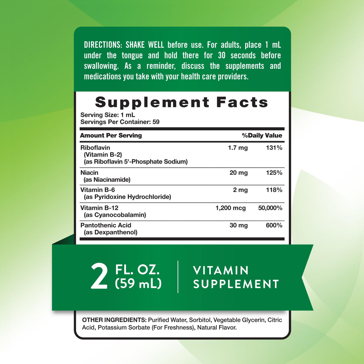Sublingual B Complex 2 Fluid Ounces Y55246