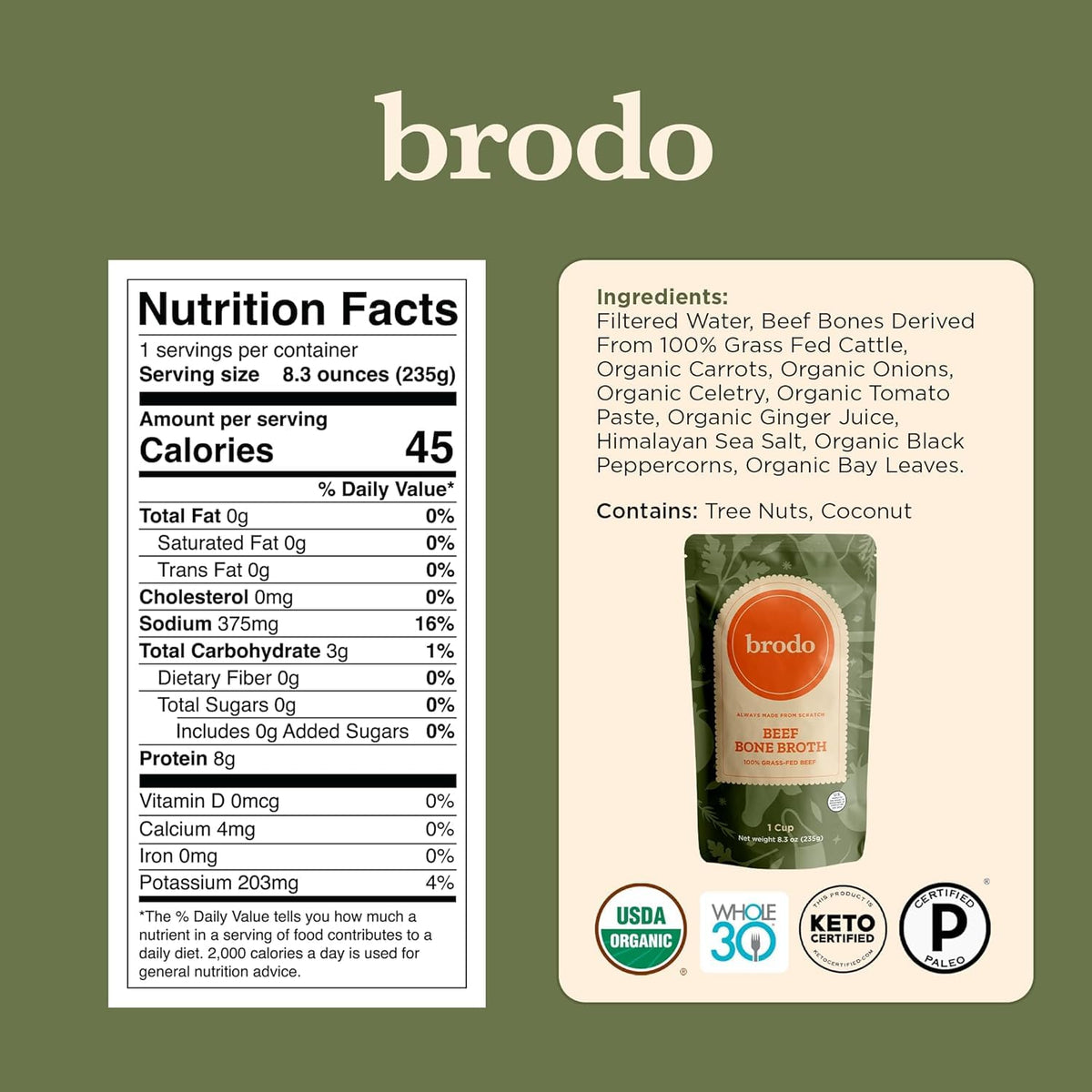 Grass-Fed Beef Bone Broth 8.3 oz K8853