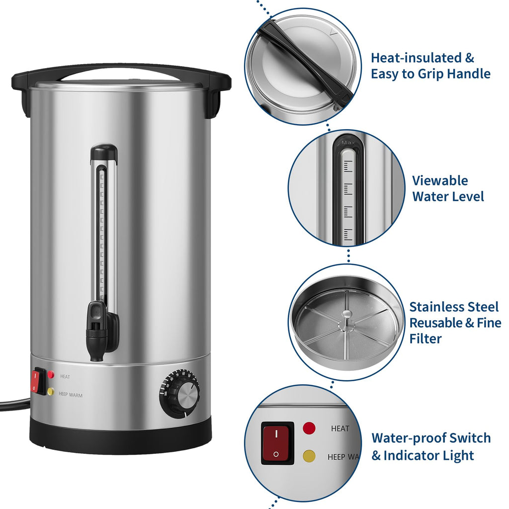 10L Double Wall Stainless Steel Coffee Urn L3436