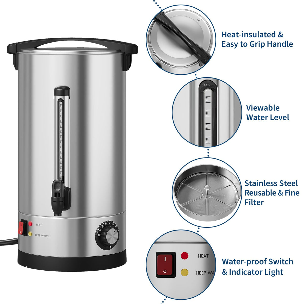 10L Double Wall Stainless Steel Coffee Urn L3436