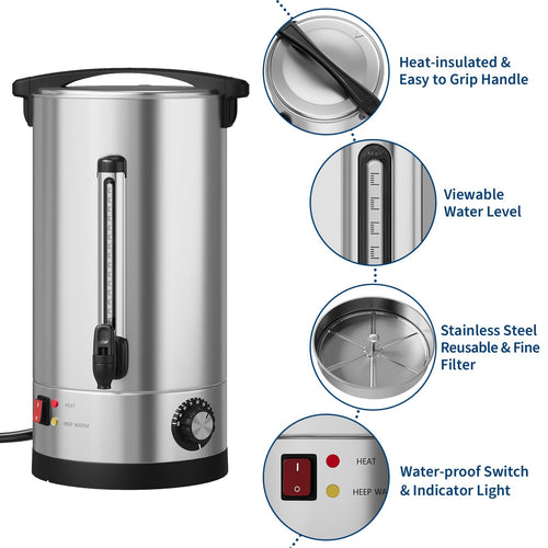 10L Double Wall Stainless Steel Coffee Urn L3436
