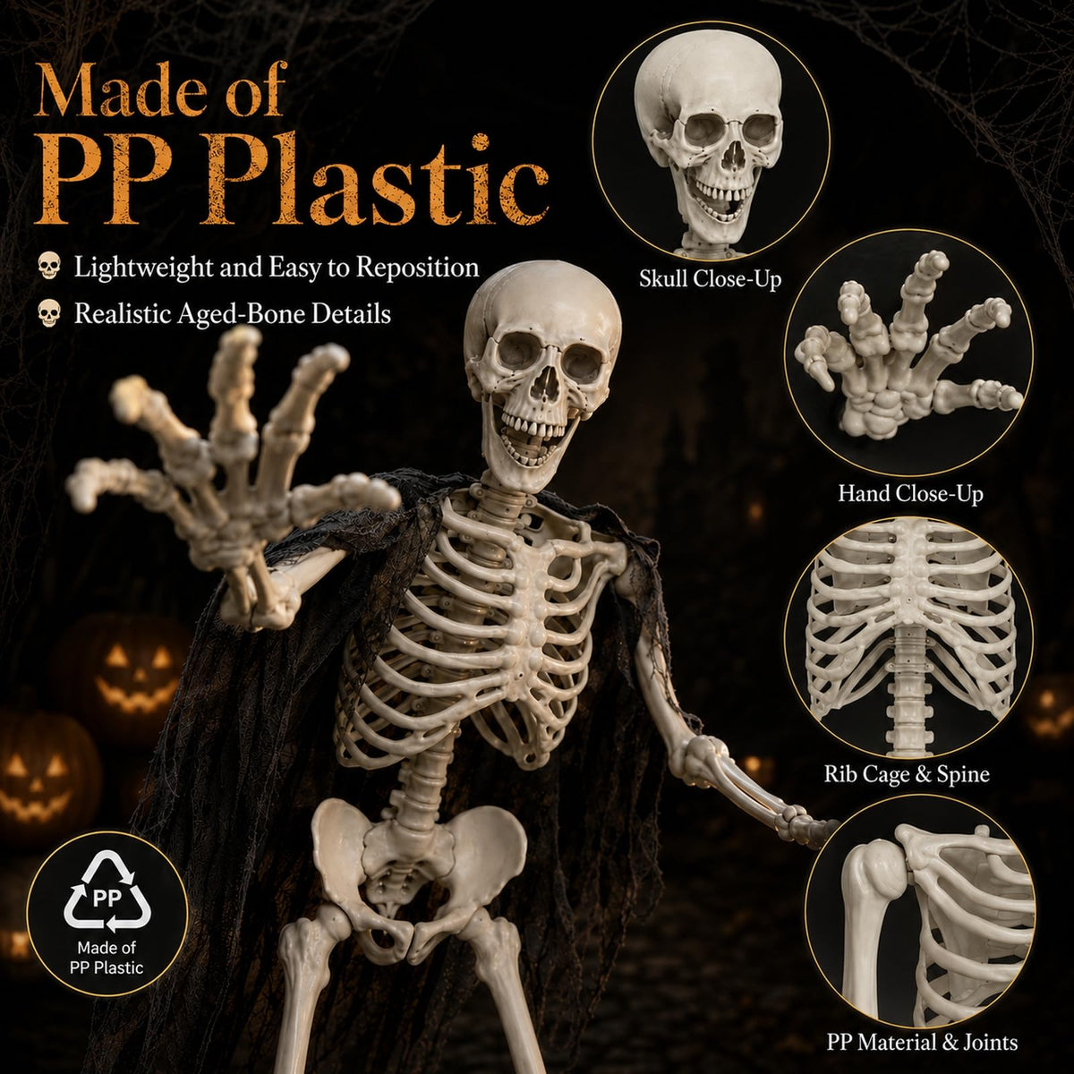 Life Size Full Body Skeleton Prop M38376