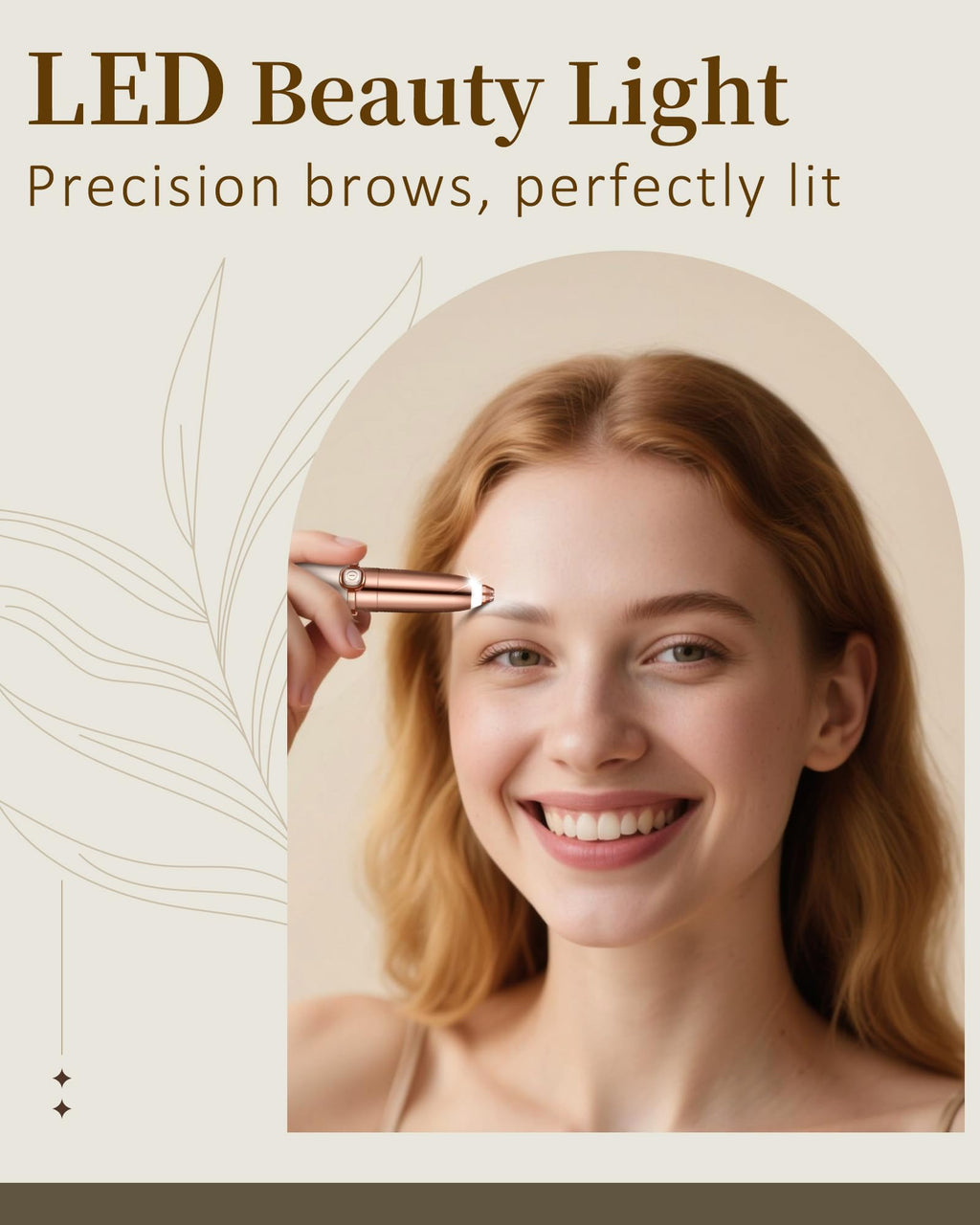 Rechargeable Eyebrow Trimmer with 2 Replacement Heads & LED Light A2486