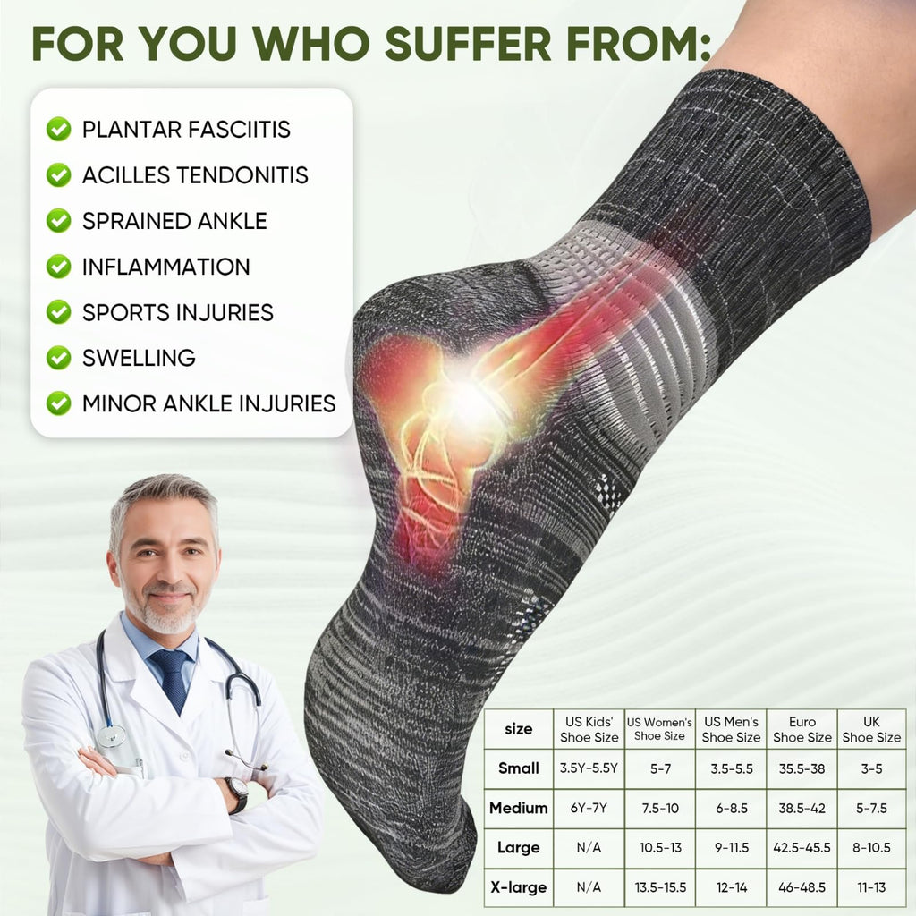 Compression Ankle Support Crew Socks 3 Pairs V748