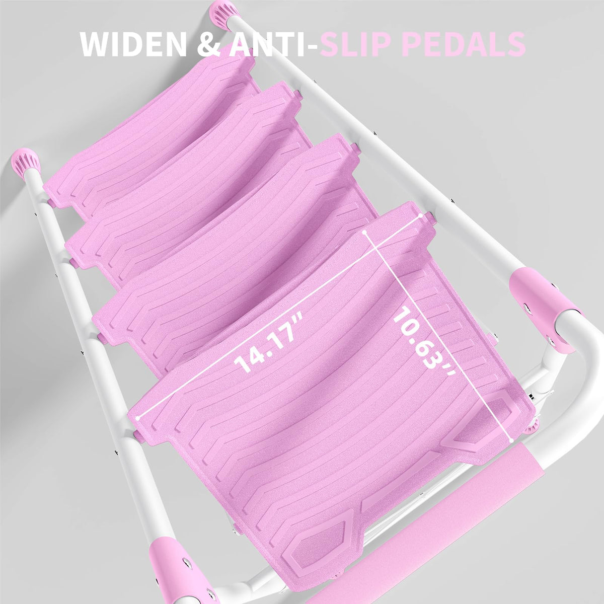 4 Step Pink Foldable Step Stool with Handrail D8157