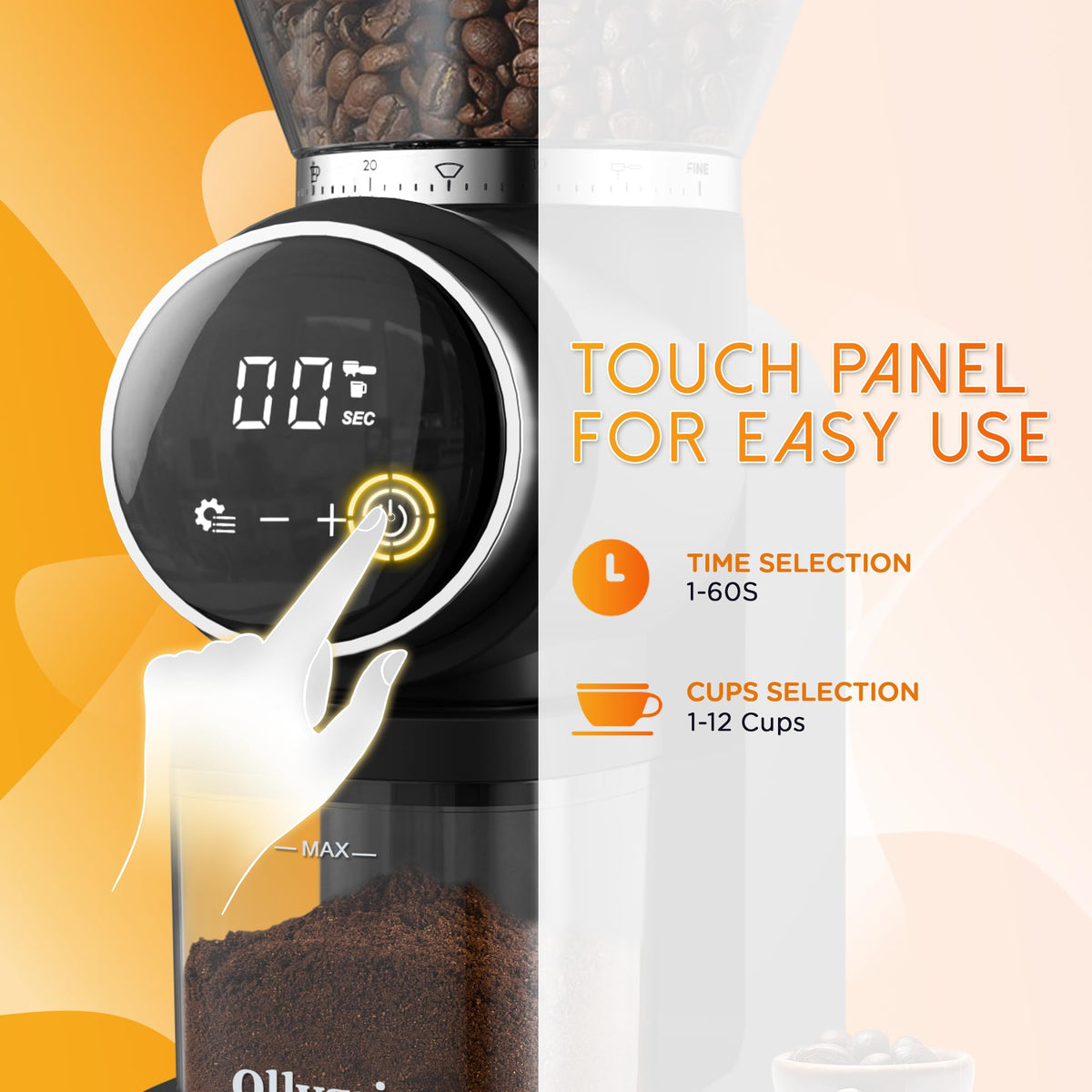 Conical Burr Electric Coffee Grinder with 30 Settings C68782