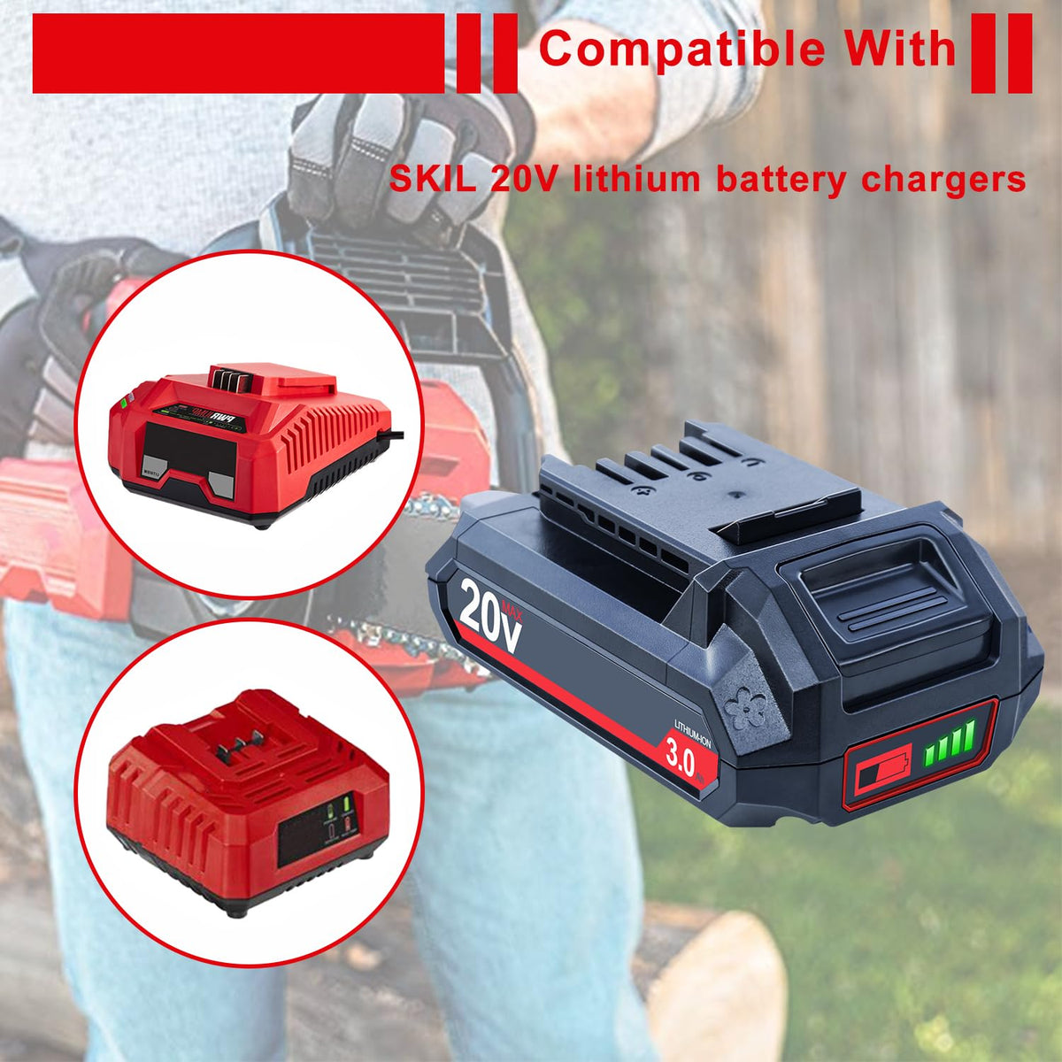 20V 3000mAh Lithium-Ion Battery 2 Packs S20667