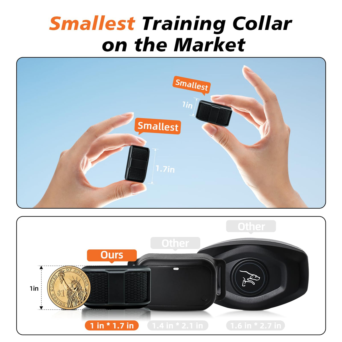 Black Waterproof Rechargeable Cat Training Collar with Remote G7379