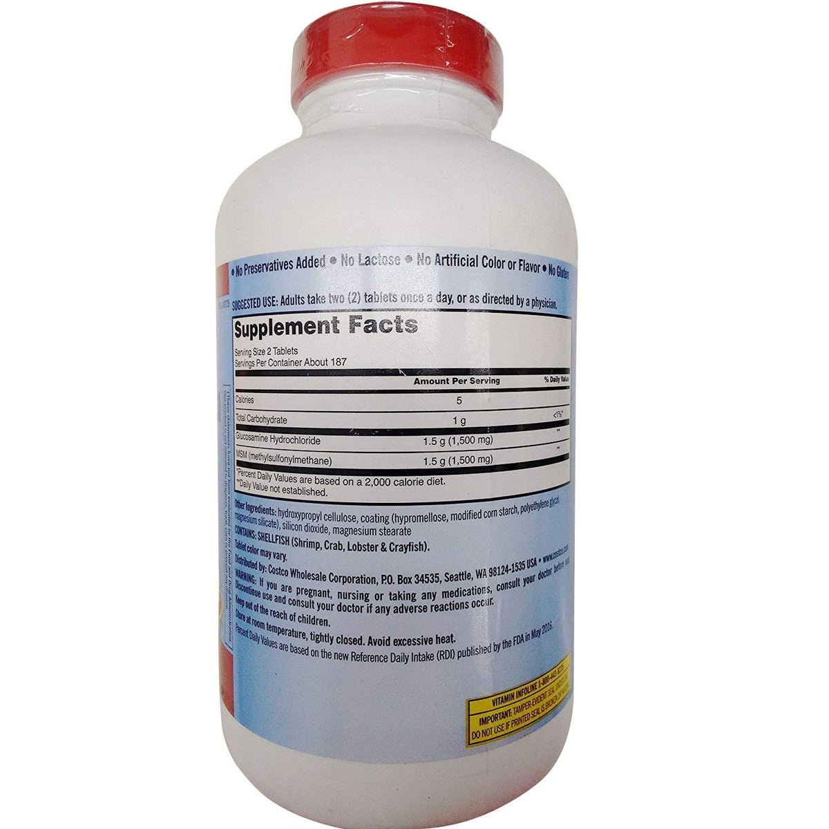 Glucosamine HCI with MSM 375 Count Pack of 2 F7137