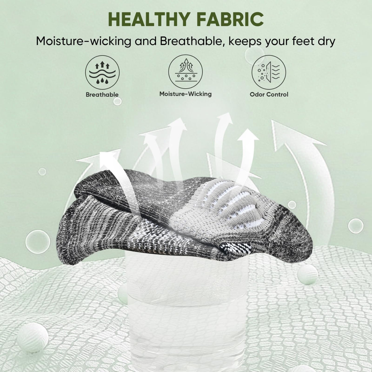 Compression Ankle Support Crew Socks 3 Pairs V748