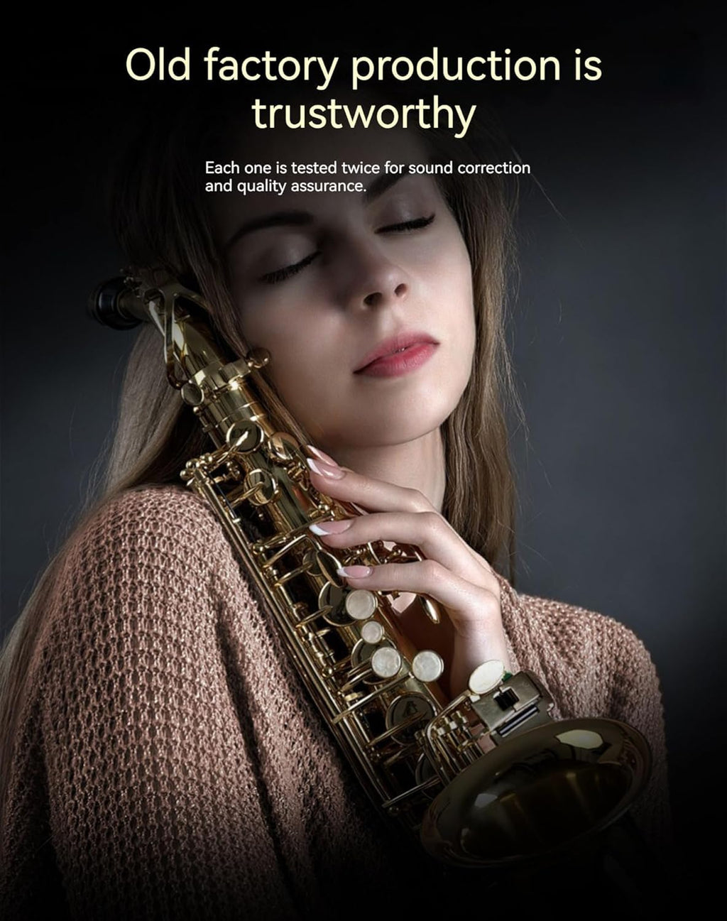 E flat Alto Saxophone with Belt Box, Whistle, Cleaning Suit Q729