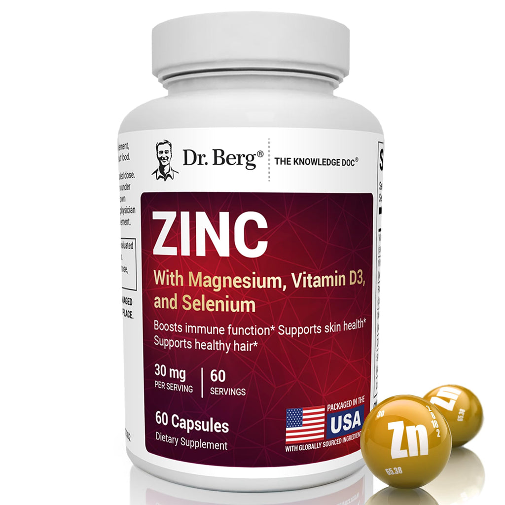 Zinc 30 mg 60 Capsules Chelated with Vitamin D & Selenium R295