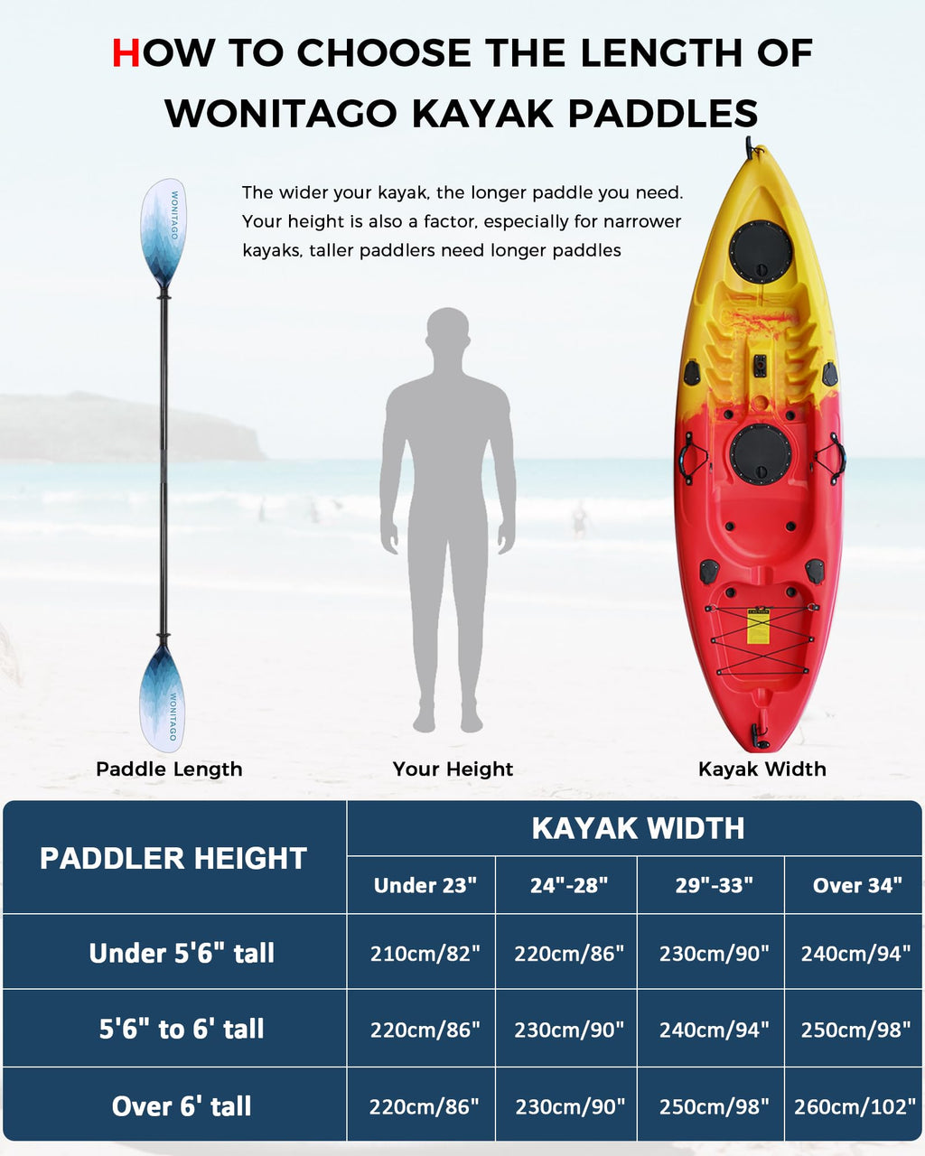 Adjustable Carbon Fiber Shaft Nylon Blade Kayak Paddle M236