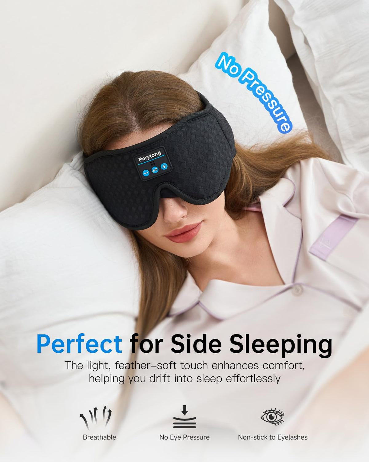 Bluetooth Sleep Mask with Headband Headphones H918
