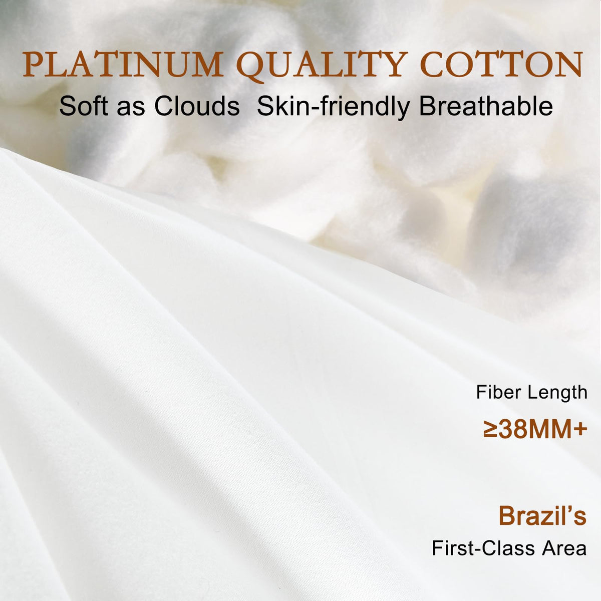 Soft Natural Wool Pillow King Size Set of 2 Cotton Cover U1418