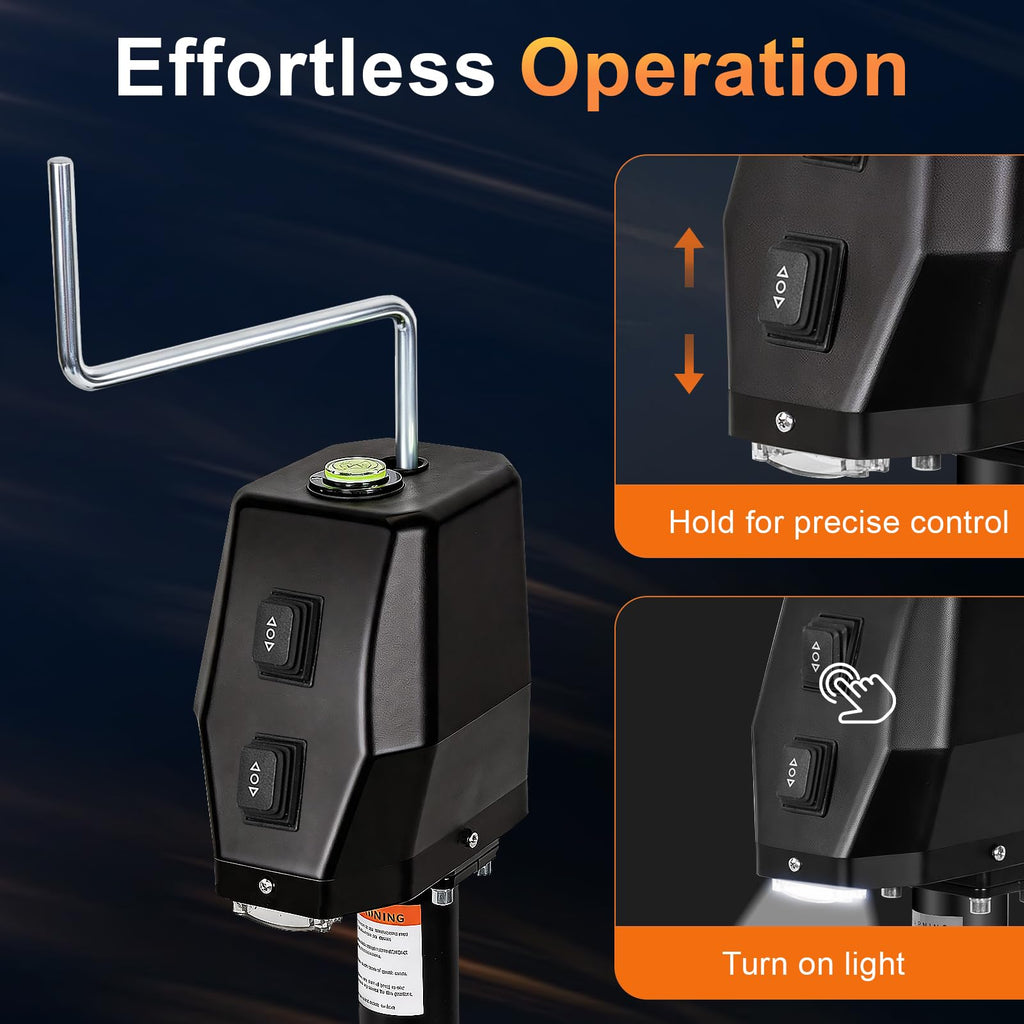 Waterproof Electric Trailer Jack with Built-in Spirit Level T327