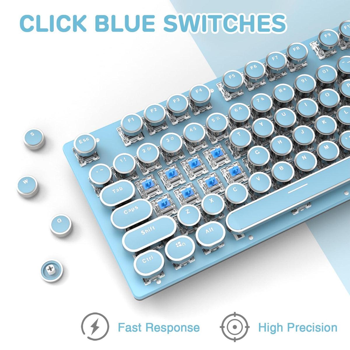 Typewriter Style Retro Mechanical Gaming Keyboard W36323