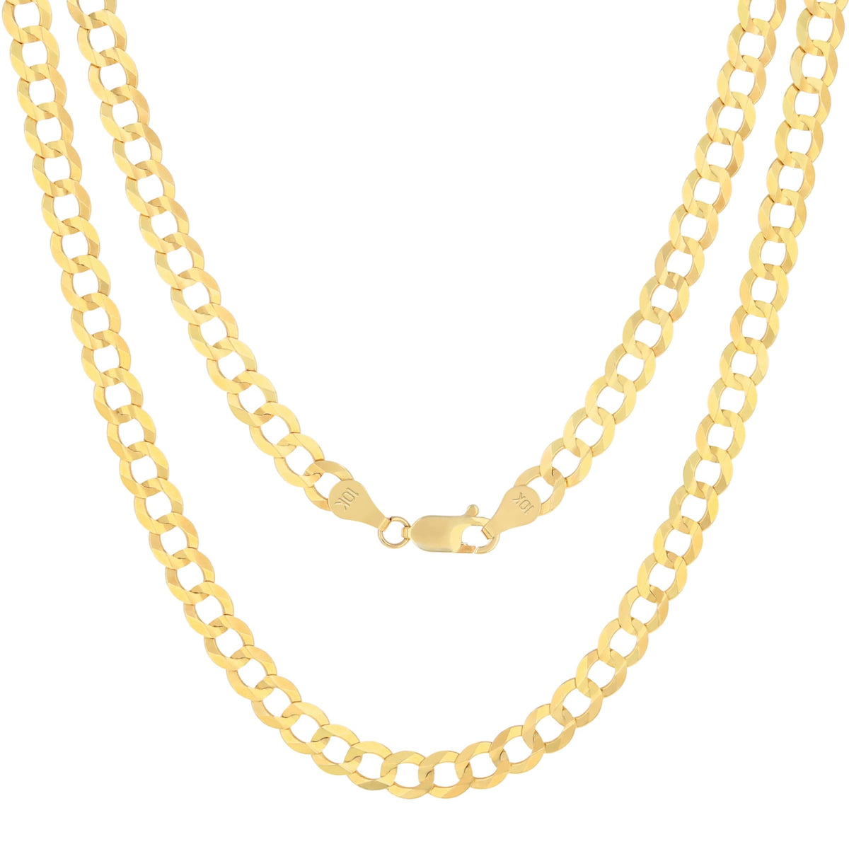 10k Yellow Gold Cuban Curb Link Chain Necklace Z8106