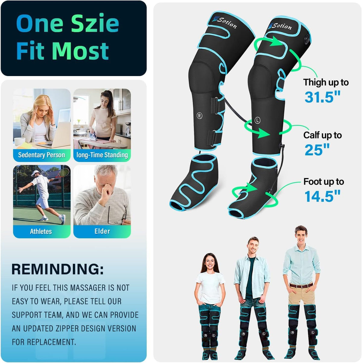 Air Compression Heat Leg Massager C1070
