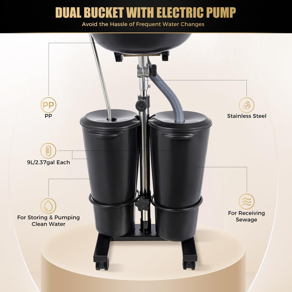 Portable Height Adjustable Shampoo Bowl with Electric Pump C550