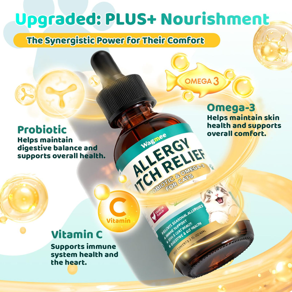 Omega 3 & Probiotic 60ml Allergy Relief for Cats O869